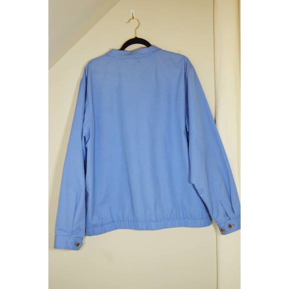 1990s Lands End periwinkle light blue windbreaker jacket XL - Picture 2 of 6